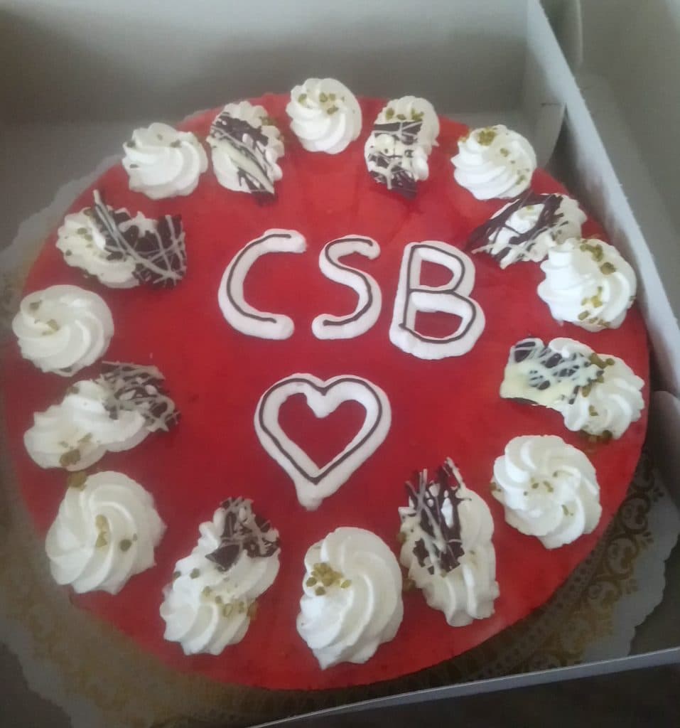 Cake as a thank-you at CSB