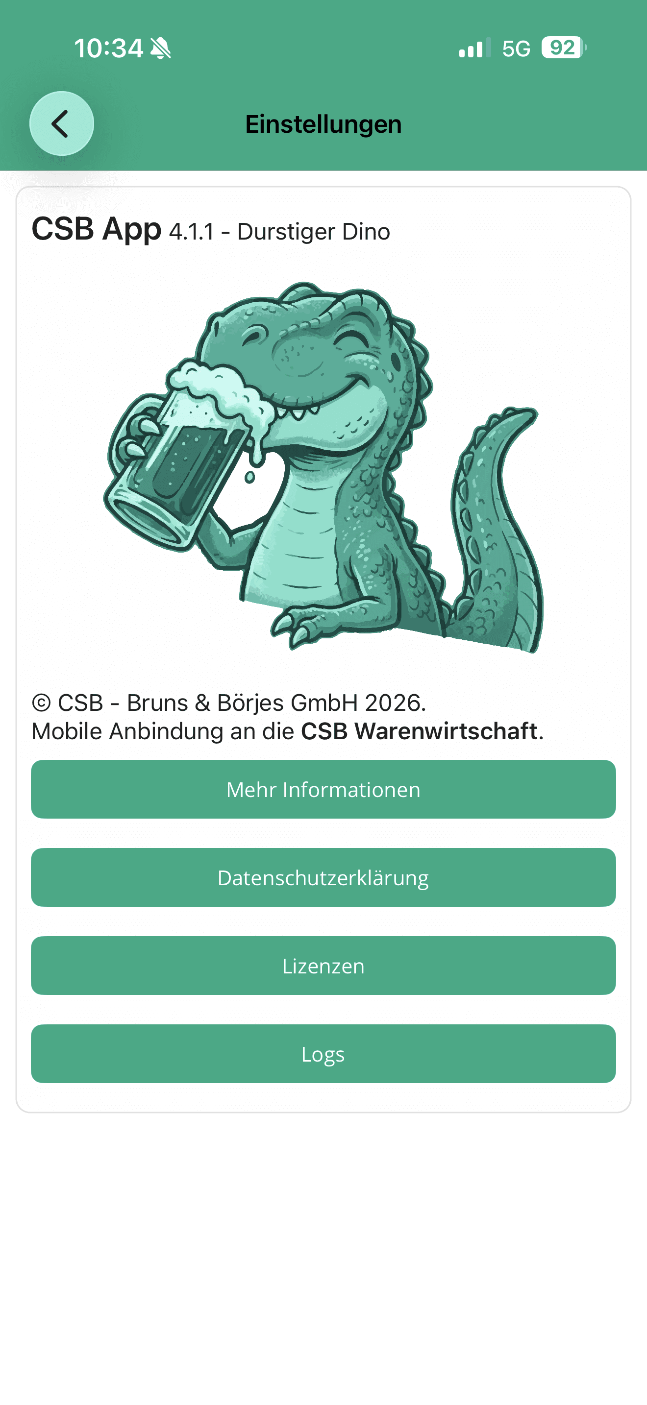 CSB-App Startbildschirm