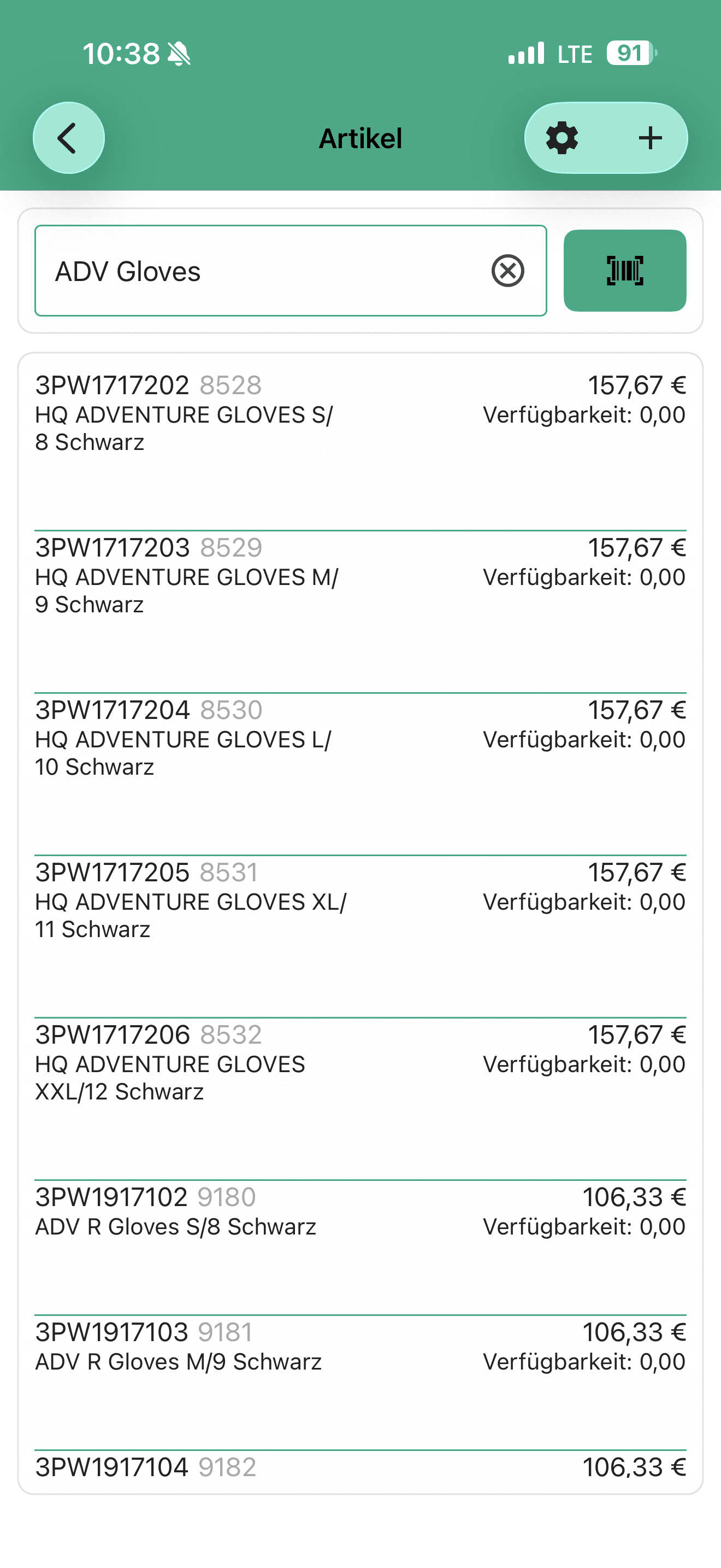 CSB-App Artikel-Detail mit Barcode-Scanner